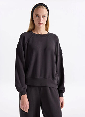 American Vintage Yuvarlak Yaka Antrasit Kadın Sweatshırt ATU03BH25TEN