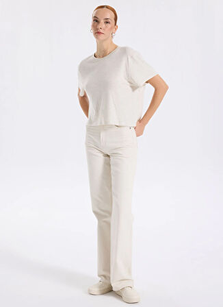 American Vintage Yuvarlak Yaka Gri Kadın T-Shirt YPA02GH25BOSQCH