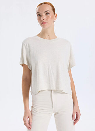 American Vintage Yuvarlak Yaka Gri Kadın T-Shirt YPA02GH25BOSQCH