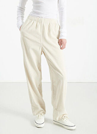 American Vintage Yüksek Bel Standart Ekru Kadın Pantolon PADO137H25ECRVIN