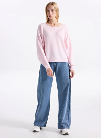 American Vintage Kayık Yaka Standart Pembe Kazak Kadın DAM225H25DRACHI