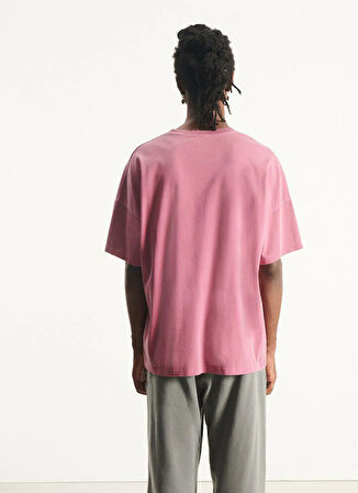 American Vintage Bisiklet Yaka Pembe Erkek T-Shirt MFIZ02AH25CANDVIN