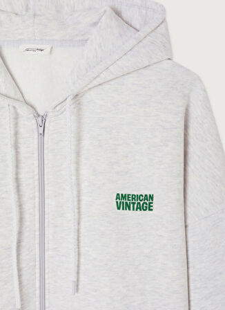 American Vintage Kapüşon Yaka Gri Erkek Sweatshırt MBAP03CH25GRISCH