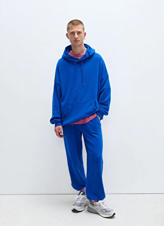 American Vintage Lastikli Bel Standart Mavi Erkek Eşofman Altı MATU05AH25INDIGO