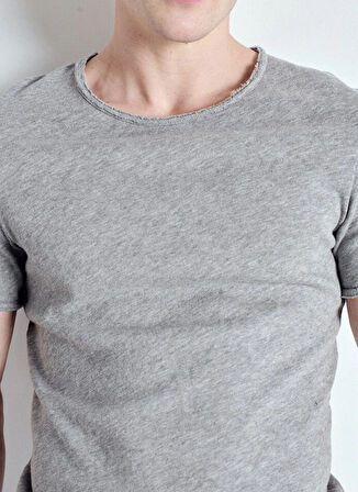 American Vintage Bisiklet Yaka Gri Erkek T-Shirt MSON25TGH25GRISCH