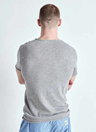 American Vintage Bisiklet Yaka Gri Erkek T-Shirt MSON25TGH25GRISCH