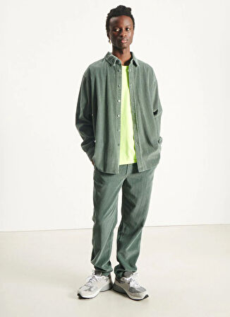 American Vintage Lastikli Bel Standart Yeşil Erkek Eşofman Altı MPADO10AH25PINVIN