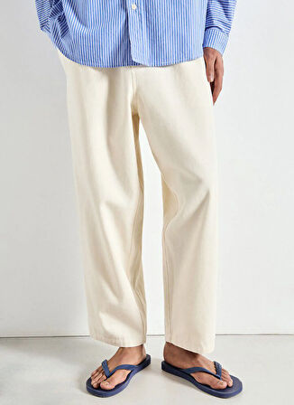 American Vintage Lastikli Bel Standart Ekru Erkek Eşofman Altı MLYC10AH25ECRU