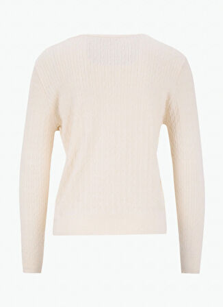 People By Fabrika Bisiklet Yaka Basic Düz Ekru Kazak Kadın PBF5WL-KZK9527