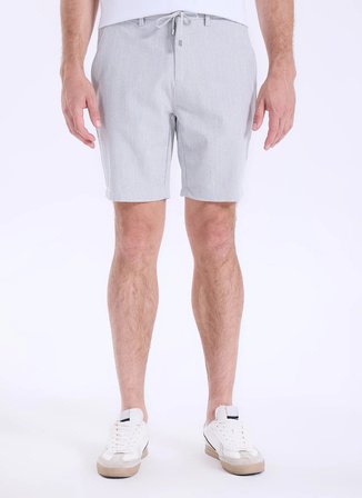 Fabrika Gri Erkek Jogger Çizgili Bermuda Şort FABRESA N