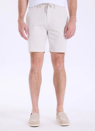 Fabrika Ekru Erkek Jogger Çizgili Bermuda Şort FABRESA N