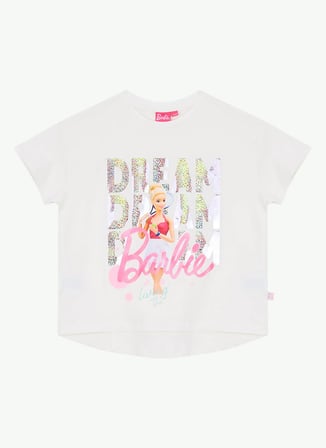 Barbie Baskılı Ekru Kız Çocuk T-Shirt BRB6SG-TST6402