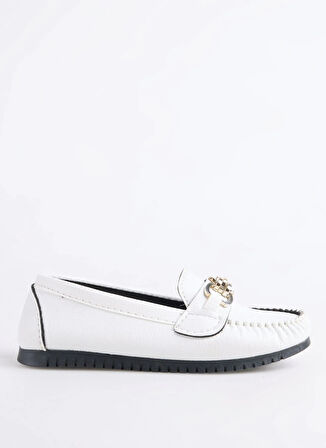 F By Fabrika Beyaz Kadın Loafer INEL