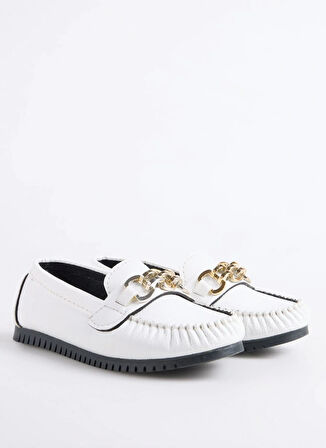 F By Fabrika Beyaz Kadın Loafer INEL