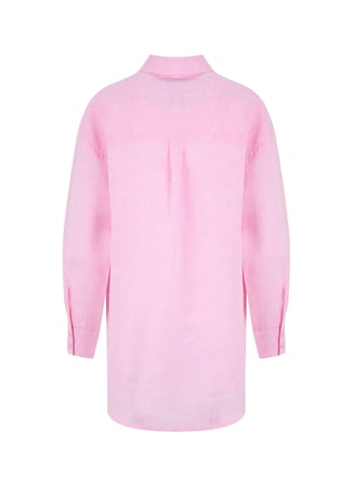 Fabrika Keten Pembe Kadın Gömlek F6SL-GML0092