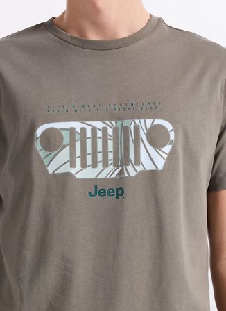 Jeep Haki Erkek Relaxed Baskılı T-Shirt J6SM-TST7276