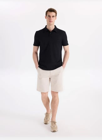 Fabrika Lacivert Erkek Slim Fit Flamlı Polo T-Shirt F6SM-TST 2901