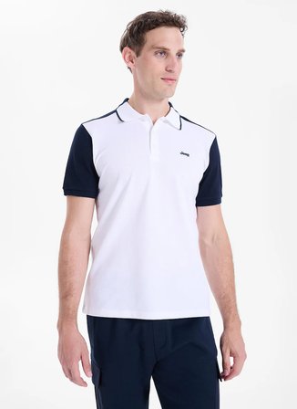 Jeep Lacivert - Beyaz Erkek Relaxed Blok Polo T-Shirt J6SM-TST7402