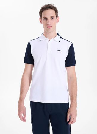 Jeep Lacivert - Beyaz Erkek Relaxed Blok Polo T-Shirt J6SM-TST7402