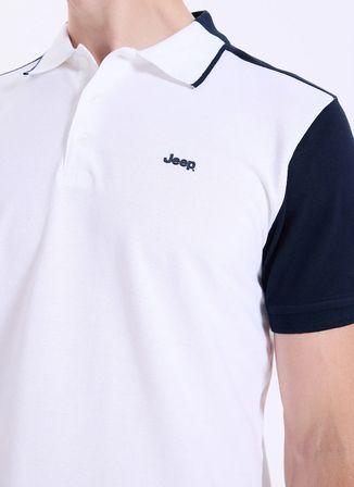 Jeep Lacivert - Beyaz Erkek Relaxed Blok Polo T-Shirt J6SM-TST7402