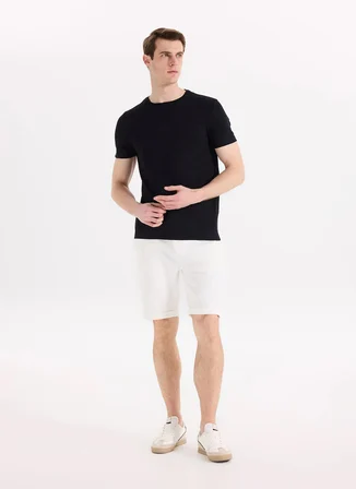 Fabrika Bisiklet Yaka Flamlı Lacivert Erkek T-Shirt F6SM-TST 2900
