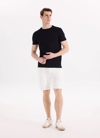 Fabrika Bisiklet Yaka Flamlı Lacivert Erkek T-Shirt F6SM-TST 2900