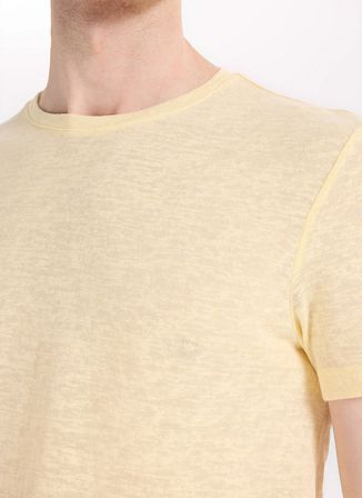 Fabrika Bisiklet Yaka Flamlı Sarı Erkek T-Shirt F6SM-TST 2900