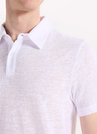 Fabrika Flamlı Beyaz Erkek Polo T-Shirt F6SM-TST 2901