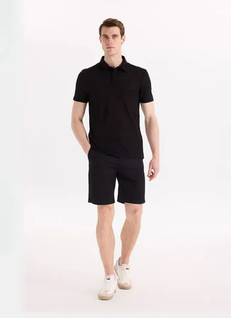 Fabrika Flamlı Siyah Erkek Polo T-Shirt F6SM-TST 2901