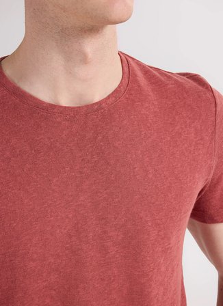 Fabrika Kiremit Erkek Slim Fit Flamlı T-Shirt F6SM-TST 2900