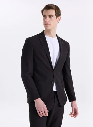Fabrika Slim Fit Siyah Erkek Çizgili Ceket NAPOLİ- FT- 2A