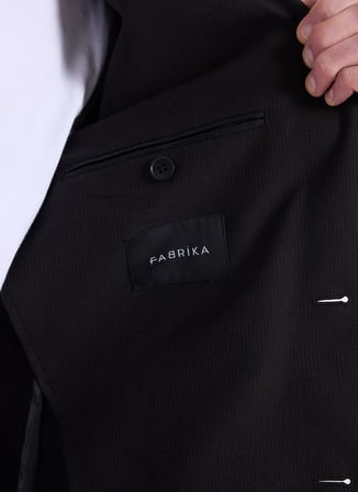 Fabrika Slim Fit Siyah Erkek Çizgili Ceket NAPOLİ- FT- 2A