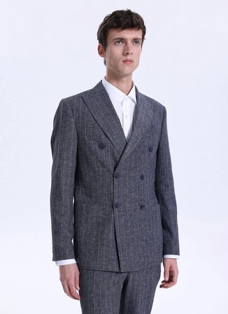 Fabrika Normal Bel Slim Fit Lacivert Erkek Takım Elbise SANKRUV- 4- CITY- DB