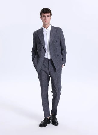 Fabrika Normal Bel Slim Fit Lacivert Erkek Takım Elbise SANKRUV- 4- CITY- DB