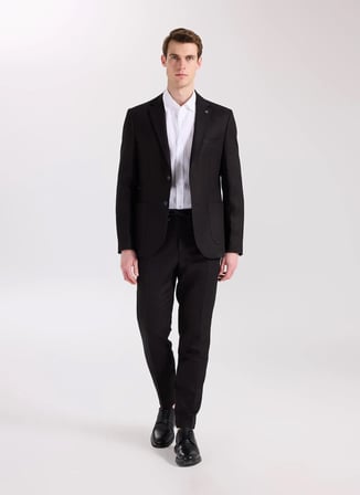 Fabrika Slim Fit Siyah Erkek Düz Ceket NAPOLİ- 3- FT- 2- AÇ