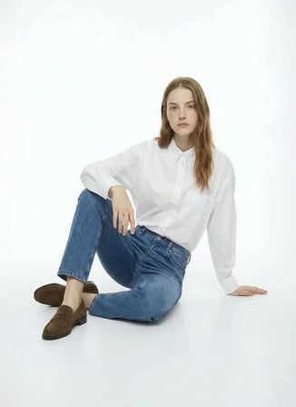 İndigo Kadın %100 Pamuk Denim Pantolon F6SL-PNT0259