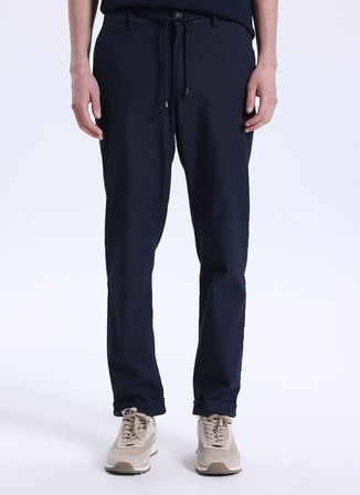 Fabrika Bağlamalı Bel Duble Paça Jogger Lacivert Erkek Pantolon F6SM-PNT 2500