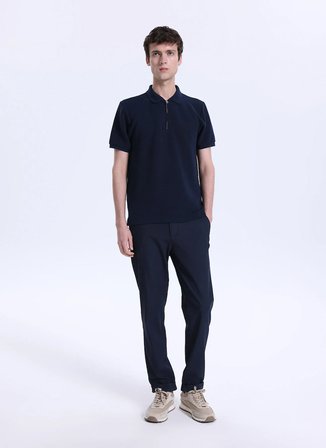 Fabrika Bağlamalı Bel Duble Paça Jogger Lacivert Erkek Pantolon F6SM-PNT 2500