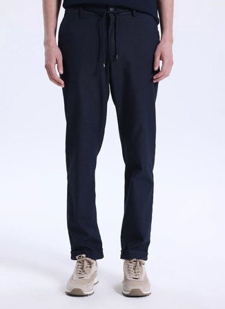 Fabrika Bağlamalı Bel Duble Paça Jogger Lacivert Erkek Pantolon F6SM-PNT 2500