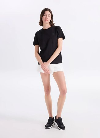 Jeep Bisiklet Yaka Düz Siyah Kadın T-Shirt J5SL-TST7186