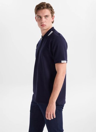 Fabrika Lacivert Erkek Slim Fit Jakarlı Polo T-Shirt F6SM-TST 2072