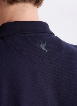 Fabrika Lacivert Erkek Slim Fit Jakarlı Polo T-Shirt F6SM-TST 2072