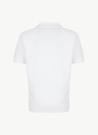 Fabrika Beyaz Erkek Slim Fit Jakarlı Polo T-Shirt F6SM-TST 2068