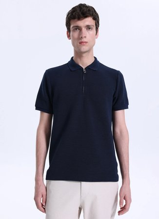 Fabrika Jakarlı Lacivert Erkek Polo T-Shirt F6SM-TST 2980