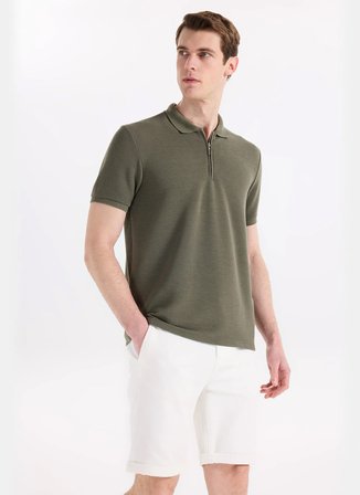 Fabrika Jakarlı Haki Erkek Polo T-Shirt F6SM-TST 2980