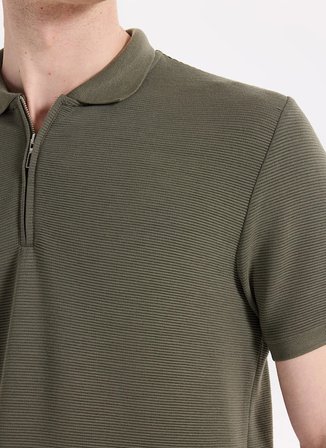 Fabrika Jakarlı Haki Erkek Polo T-Shirt F6SM-TST 2980