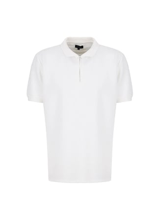 Fabrika Beyaz Erkek Slim Fit Jakarlı Polo T-Shirt F6SM-TST 2980