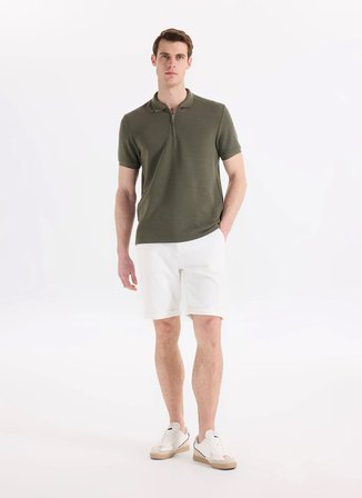 Fabrika Jakarlı Haki Erkek Polo T-Shirt F6SM-TST 2980