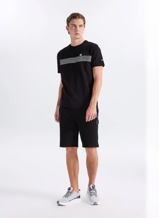 Discovery Expedition D6SM-TST3723 Siyah Bisiklet Relaxed Baskılı Erkek T-Shirt