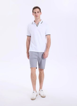 Discovery Expedition D6SM-TST3720 Beyaz Erkek Polo T-Shirt